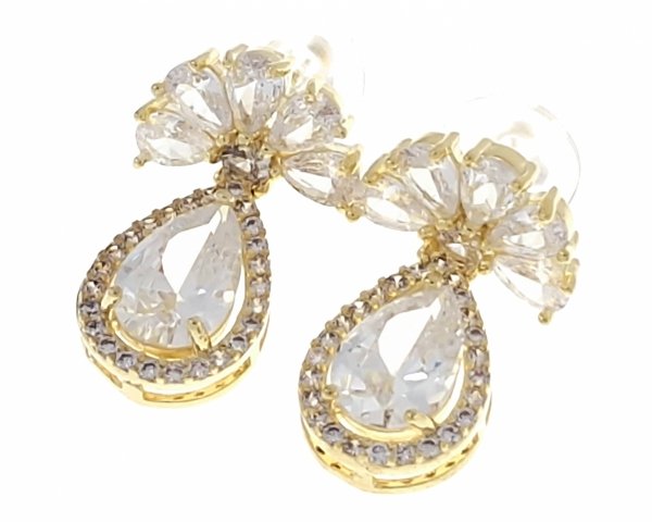 gold plated earrings with exclusive cubic zirconia