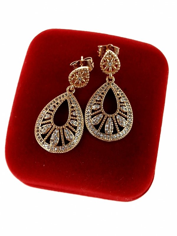 gold plated earrings with exclusive cubic zirconia