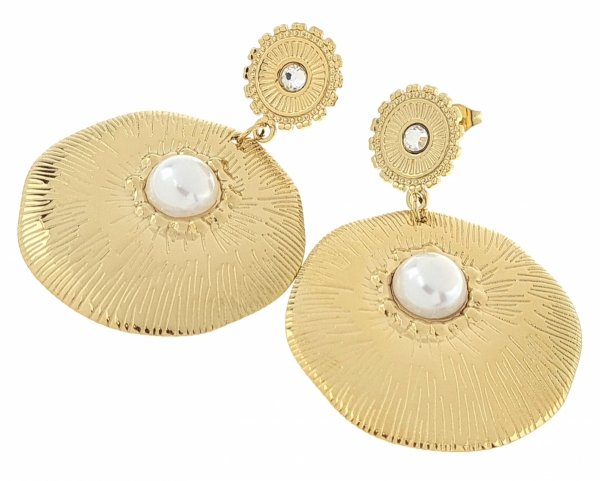 gold earrings made of stainless steel