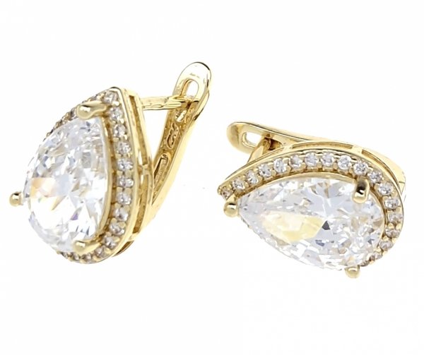 gold plated earrings with exclusive cubic zirconia