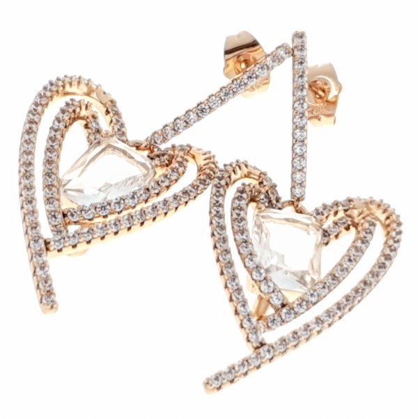 gold plated earrings with exclusive cubic zirconia