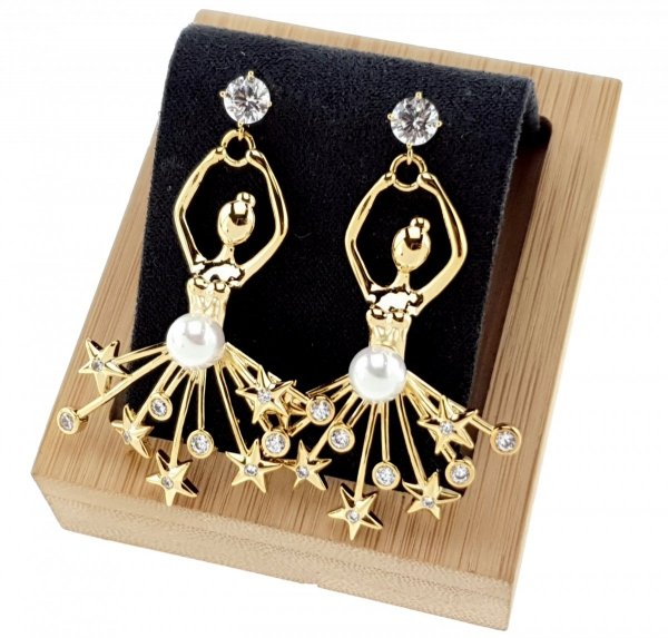 gold plated earrings with exclusive cubic zirconia