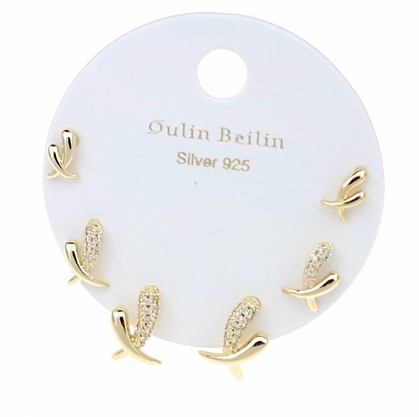 gold plated earrings with exclusive cubic zirconia