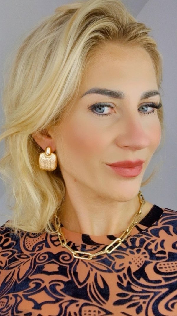 gold plated earrings with exclusive cubic zirconia