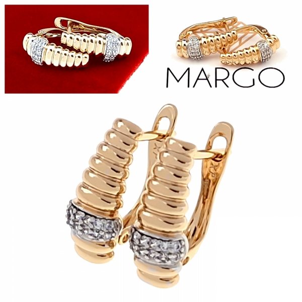 gold plated earrings with exclusive cubic zirconia