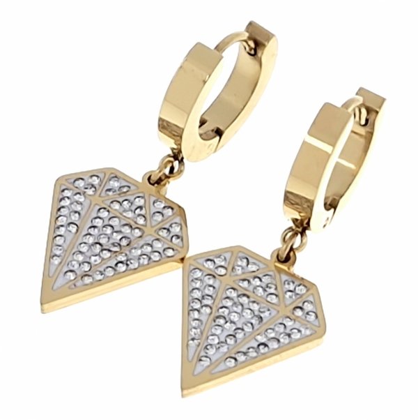gold earrings made of stainless steel