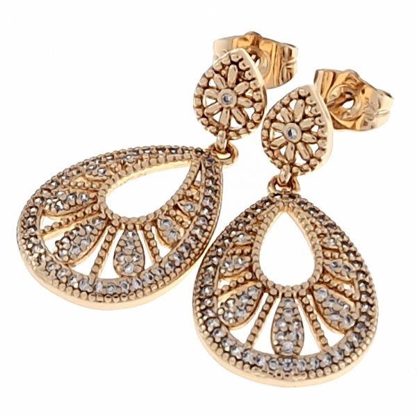 gold plated earrings with exclusive cubic zirconia