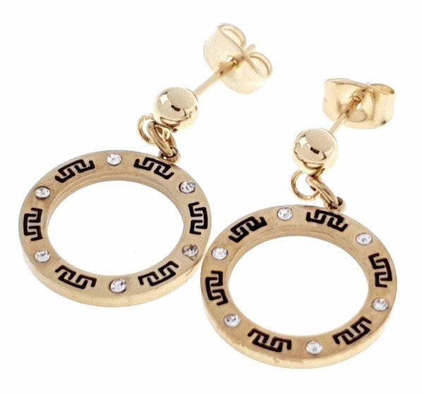 gold earrings made of stainless steel