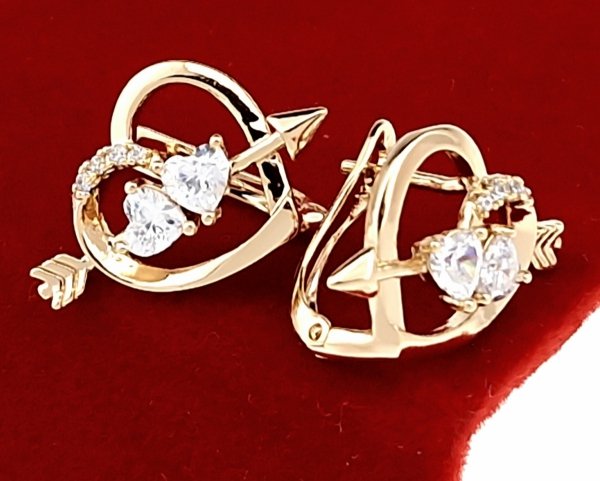 gold plated earrings with exclusive cubic zirconia