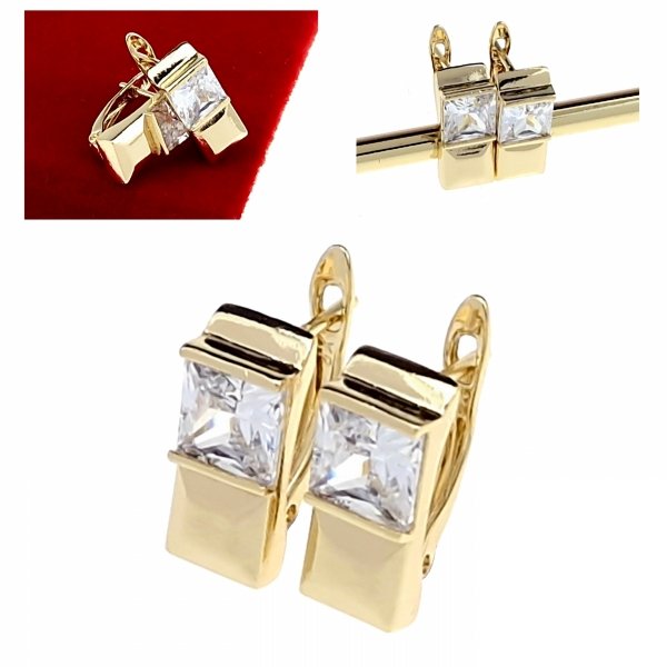 gold plated earrings with exclusive cubic zirconia