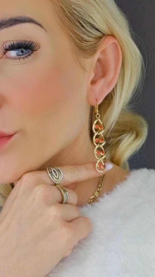gold earrings made of stainless steel