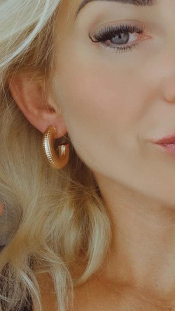 gold plated earrings with exclusive cubic zirconia