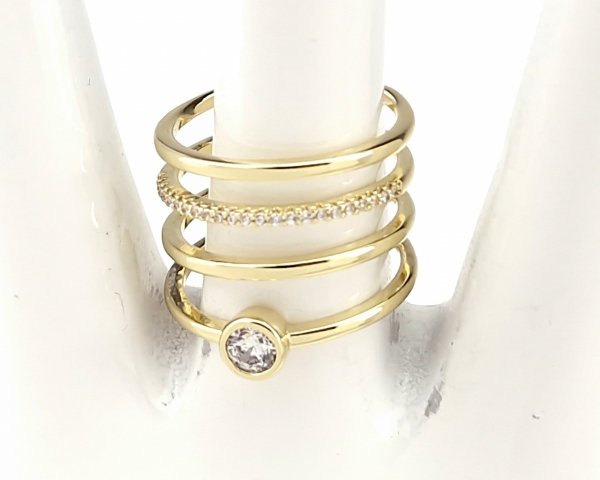 gold ring 17,00mm. gold-plated engagement xuping
