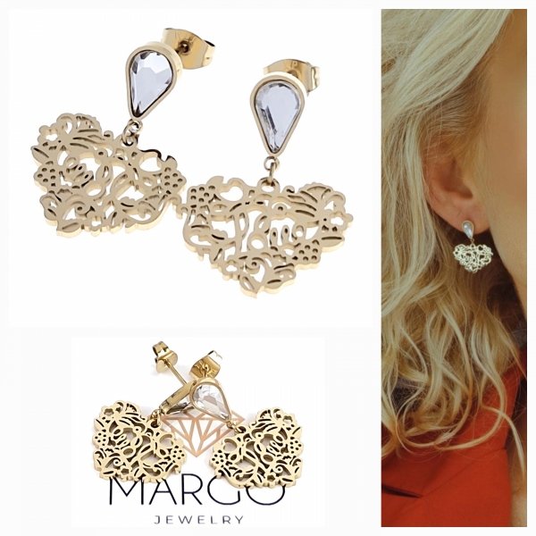 gold earrings made of stainless steel