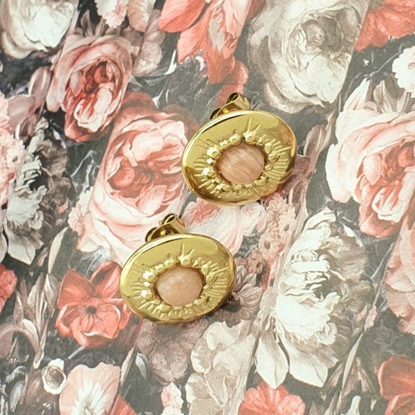 gold earrings made of stainless steel