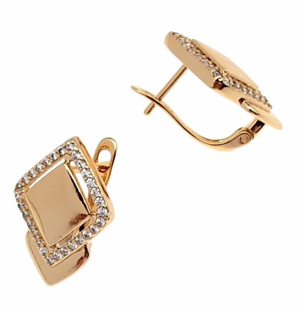 gold plated earrings with exclusive cubic zirconia