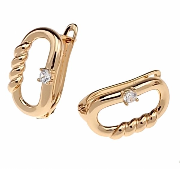 gold plated earrings with exclusive cubic zirconia