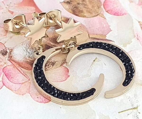 gold earrings made of stainless steel