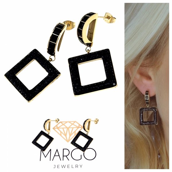 gold earrings made of stainless steel