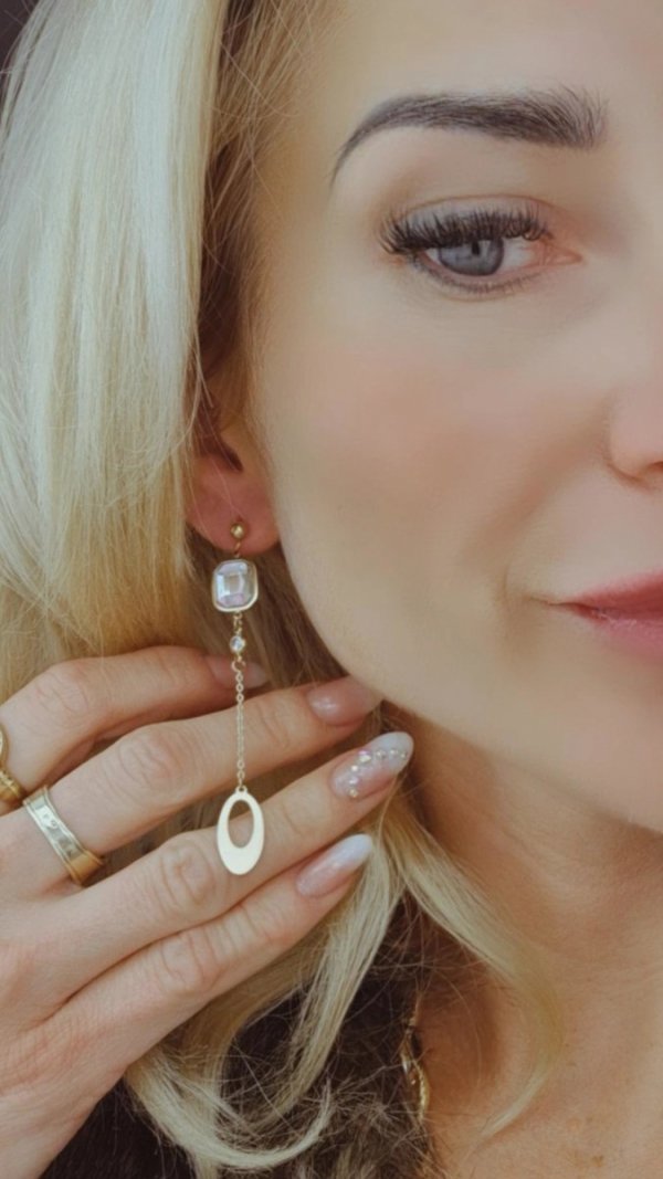gold earrings made of stainless steel