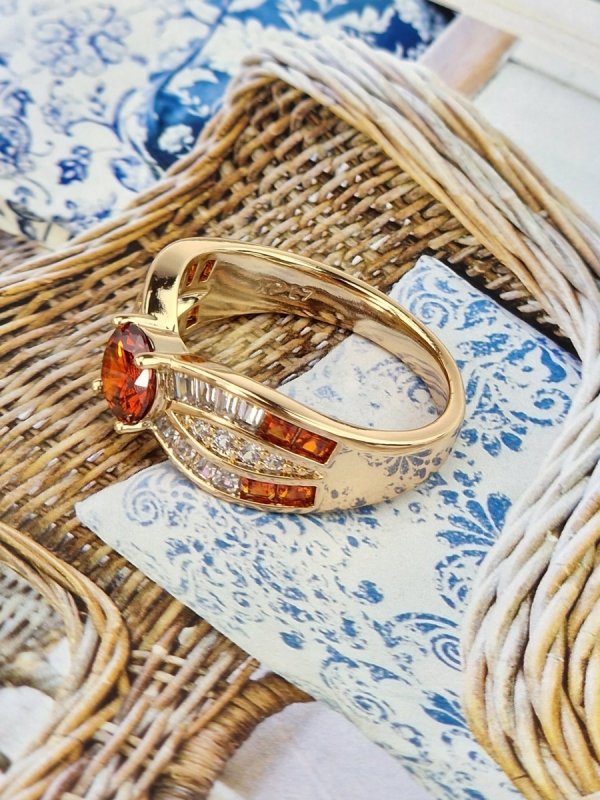 gold ring 18,60mm. gold-plated engagement xuping
