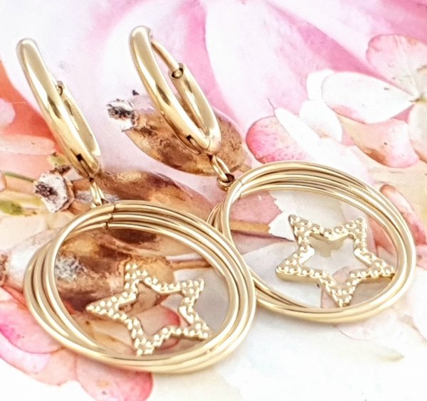 gold earrings made of stainless steel