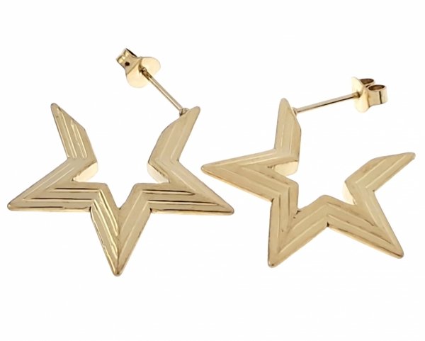 gold earrings made of stainless steel