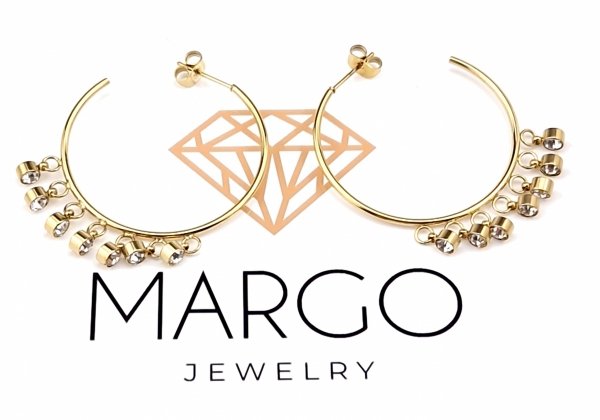 gold earrings made of stainless steel