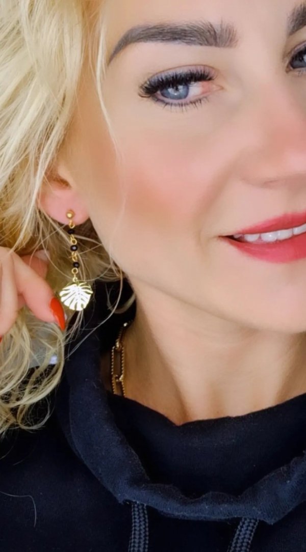 gold earrings made of stainless steel