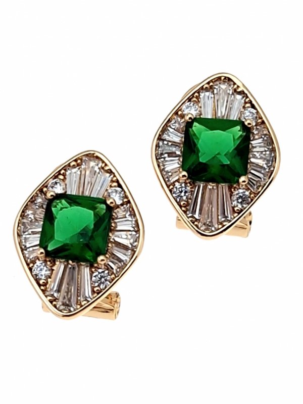 gold plated earrings with exclusive cubic zirconia