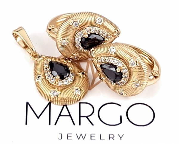 18k gold plated set pendant earrings xuping
