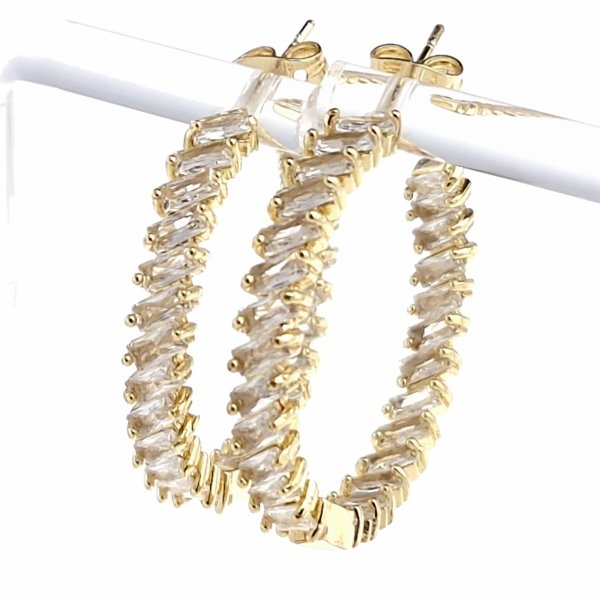 gold plated earrings with exclusive cubic zirconia