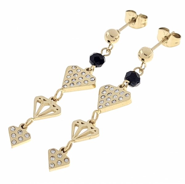 gold earrings made of stainless steel
