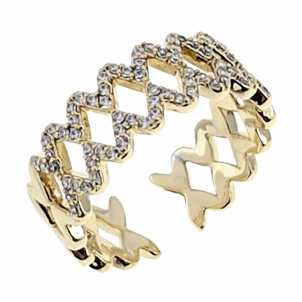 gold ring 17,00mm. gold-plated engagement xuping