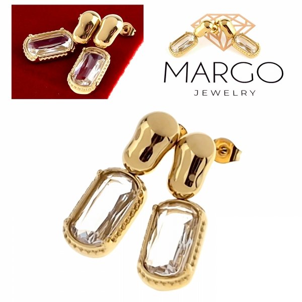 gold earrings made of stainless steel