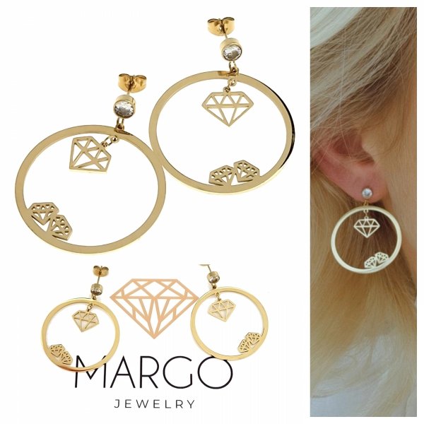 EARRINGS SILVER STAINLESS STEEL CELEBRITY