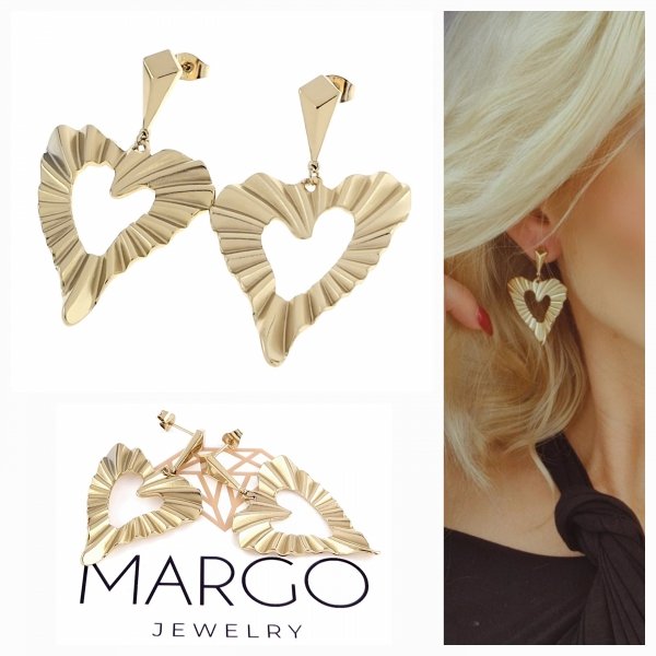 gold earrings made of stainless steel