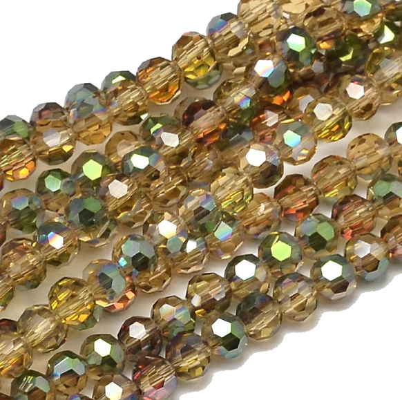 Glass beads faceted strands