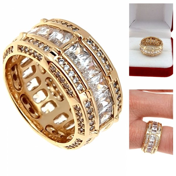 gold ring 18,60mm. gold-plated engagement xuping