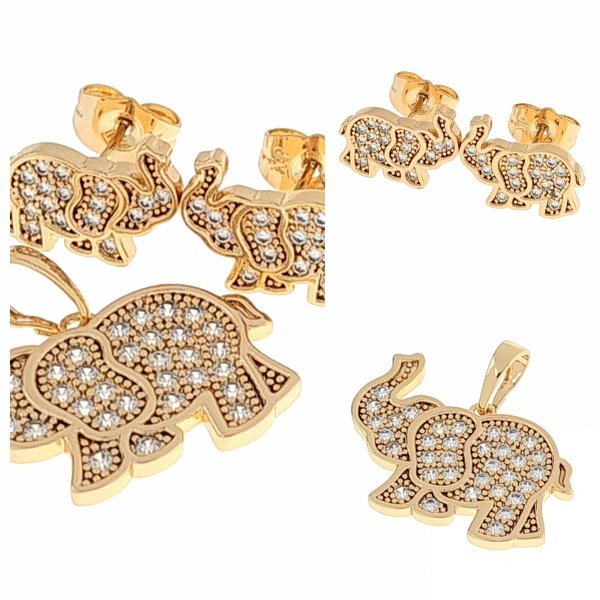 18k gold plated set pendant earrings xuping