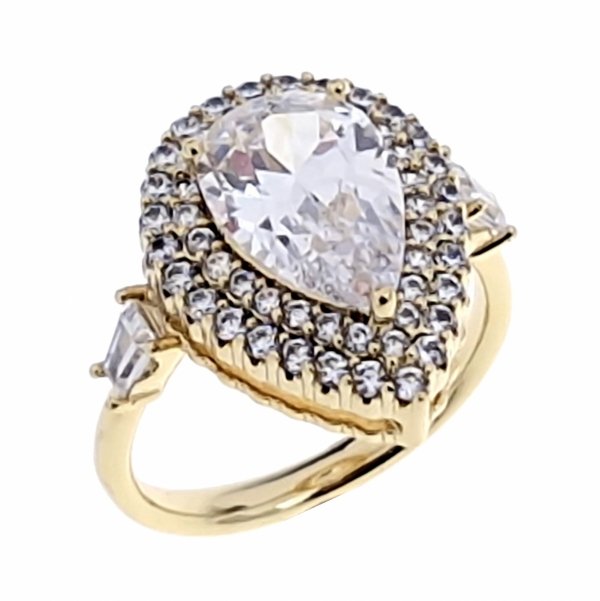 gold ring 18,60mm. gold-plated engagement xuping