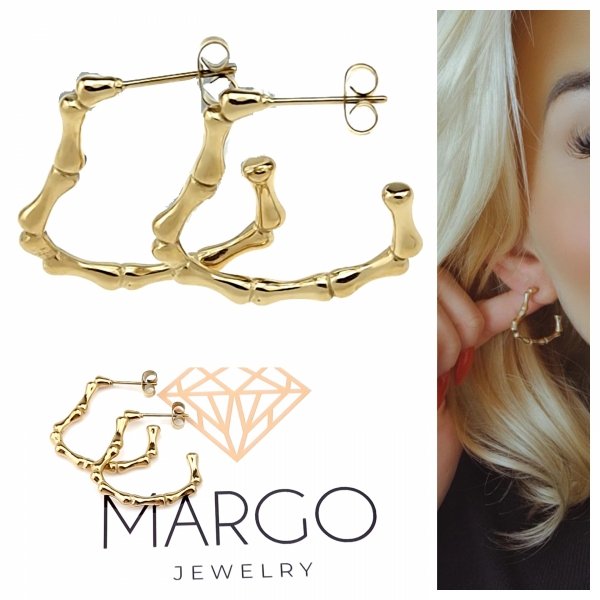 gold earrings made of stainless steel