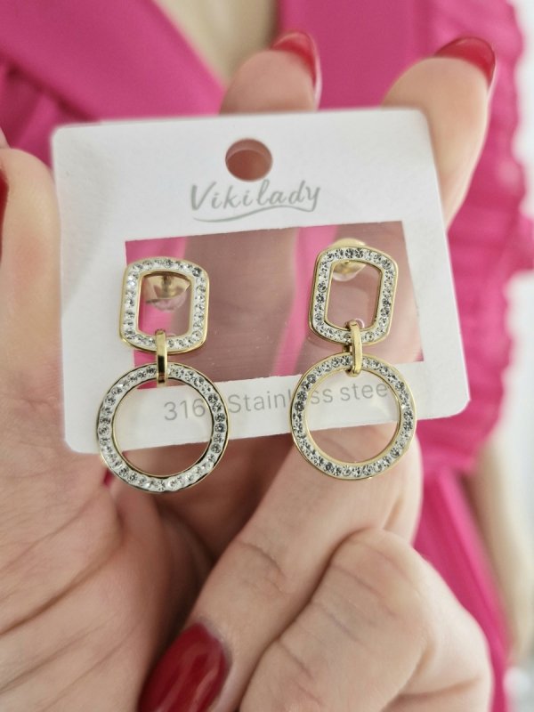 gold earrings made of stainless steel