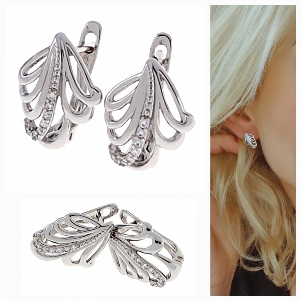 gold plated earrings with exclusive cubic zirconia