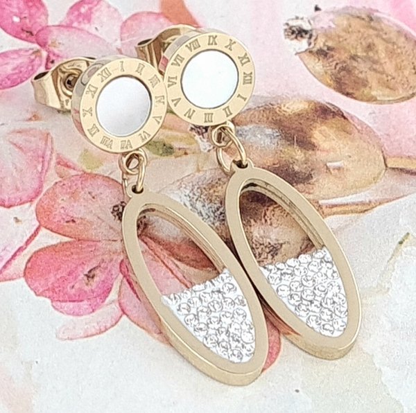 gold earrings made of stainless steel