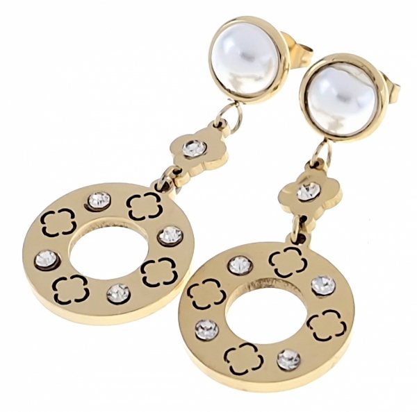 gold earrings made of stainless steel