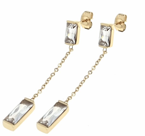 gold earrings made of stainless steel