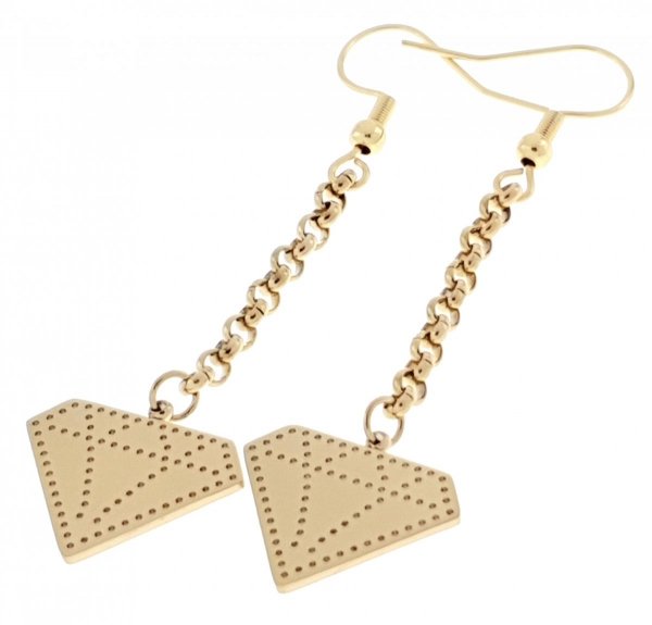 gold earrings made of stainless steel