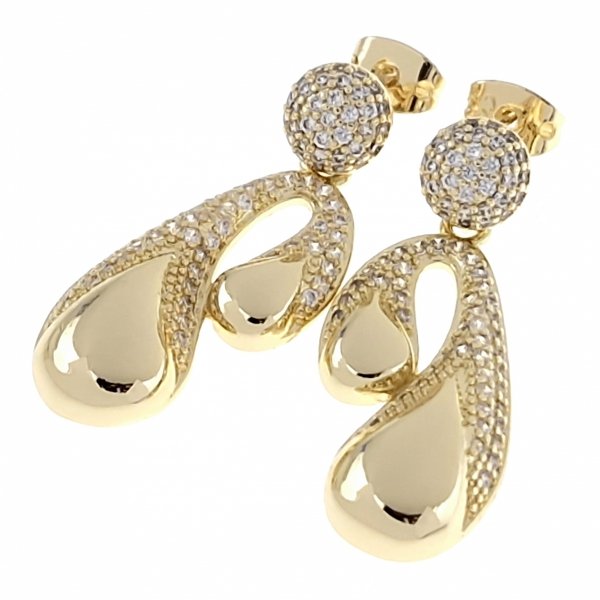 gold plated earrings with exclusive cubic zirconia