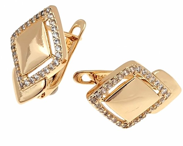 gold plated earrings with exclusive cubic zirconia